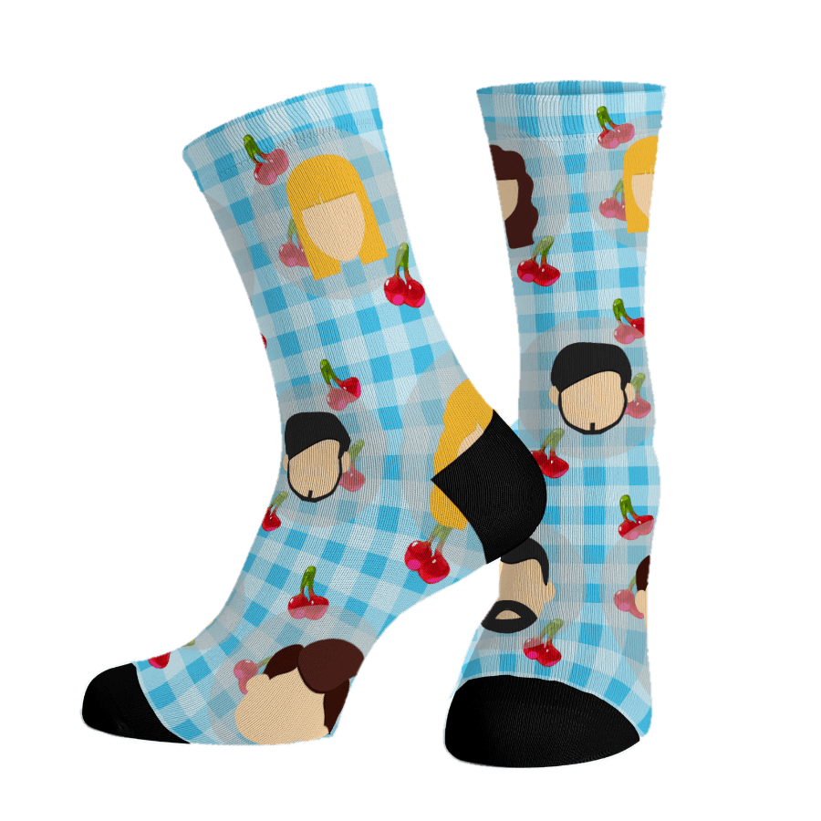 Cherries custom face socks
