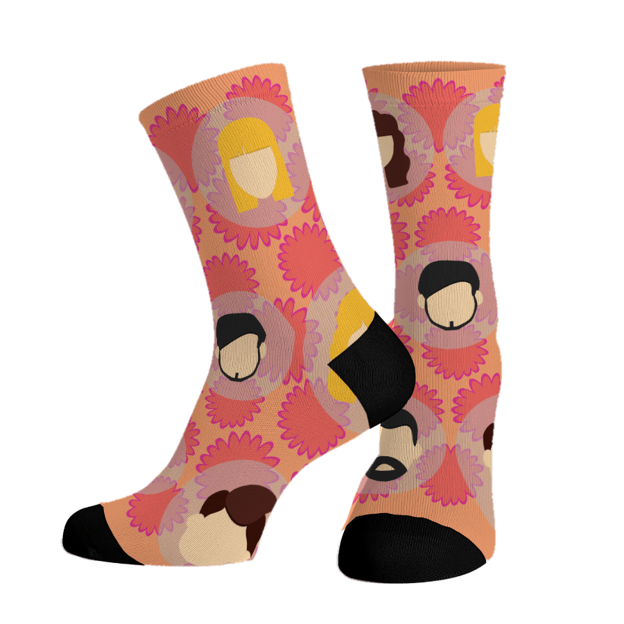 Floral Faces custom face socks