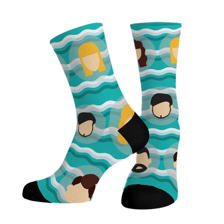 Waves custom face socks