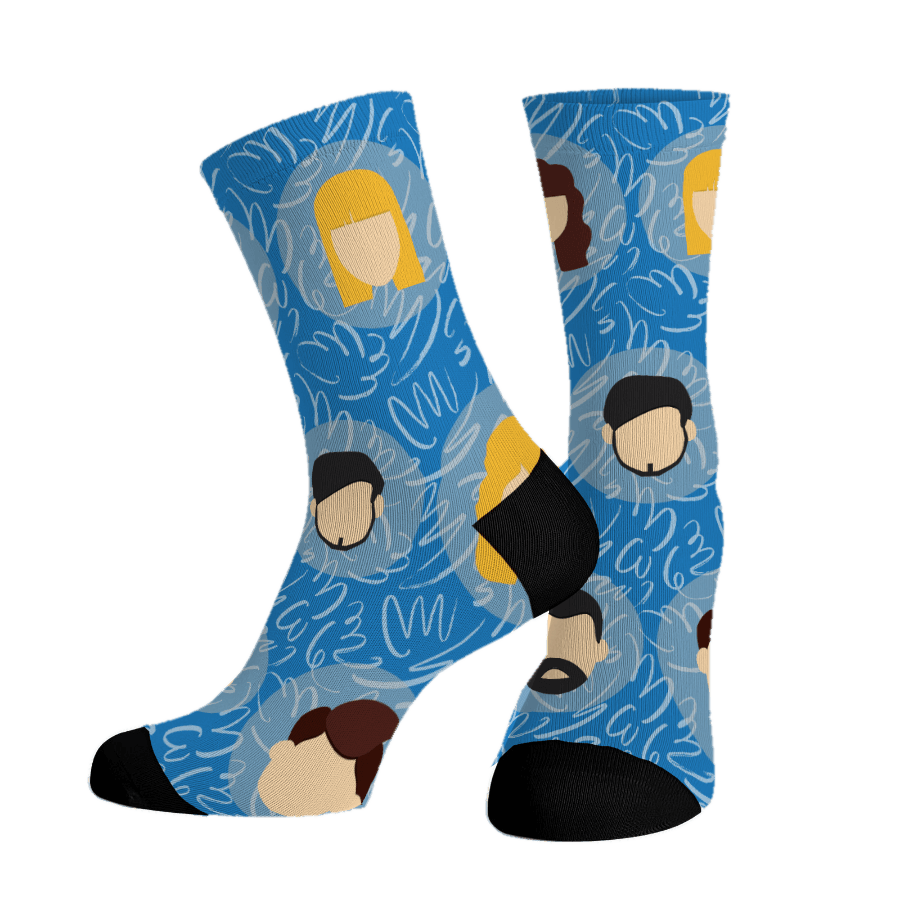 Scribbles custom face socks