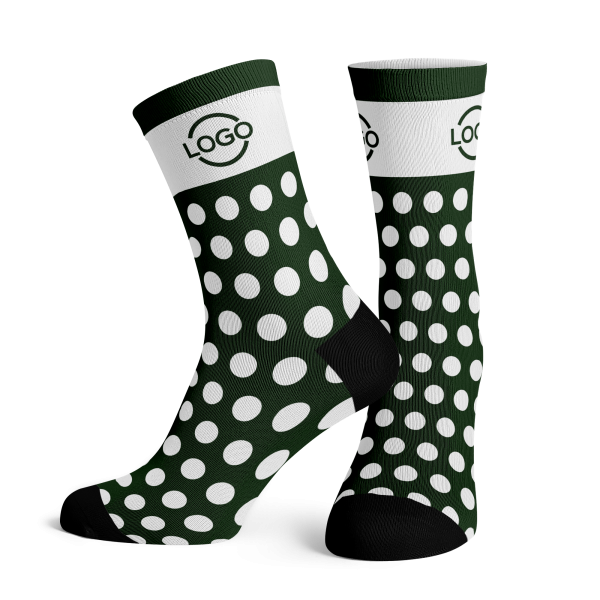 Custom emerald corporate dots socks