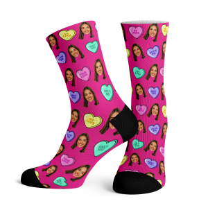 Custom candy heart socks