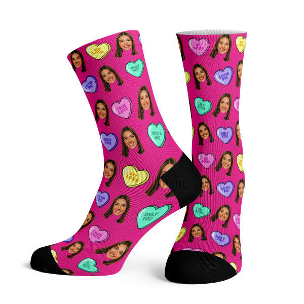 Custom candy heart socks